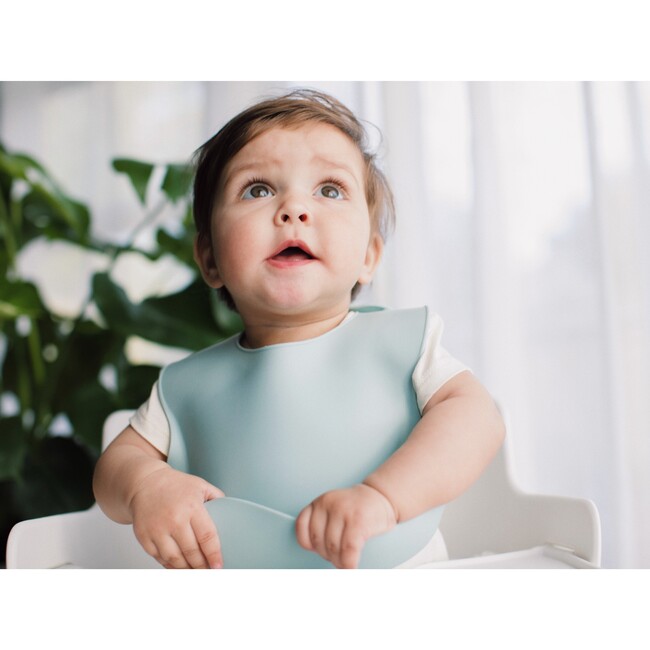 Modern Silicone Bib, White Sage - Bibs - 2