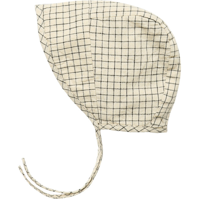 Grid Brimmed Bonnet, Butter - Hats - 1