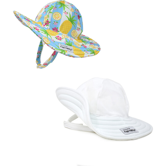 Summer Splash Hat 2 pack, Pineapple Passion & White