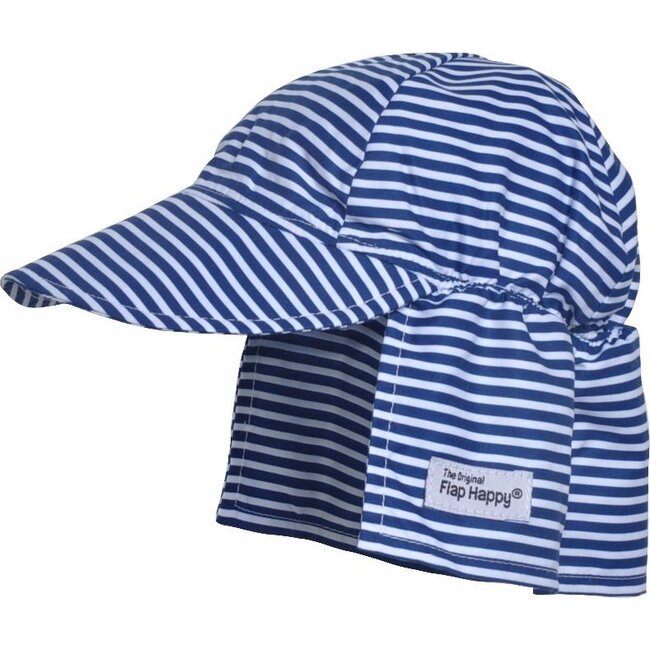 UPF 50+ Original Flap hat, Navy Preppy Stripe - Hats - 1
