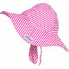 UPF 50+ Floppy Hat, Preppy Pink Stripe - Sun Hats - 1 - thumbnail