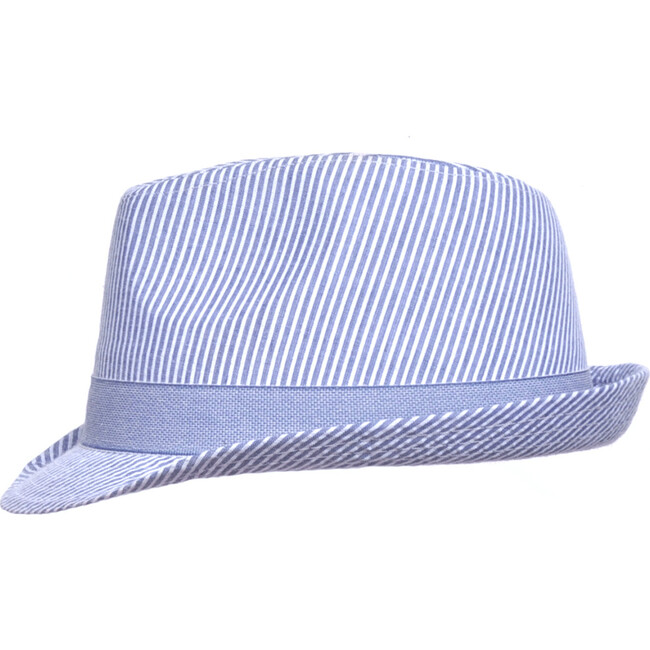 UPF 50+ Fedora Club Hat, Chambray Stripe Seersucker