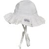 UPF 50+ Double Ruffle Hat, Vanilla Stripe Seersucker - Sun Hats - 1 - thumbnail