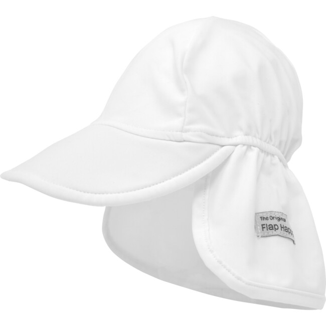 UPF 50+ Swim Flap Hat, White