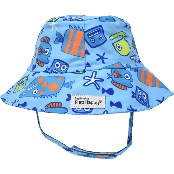 UPF 50+ Bucket Hat, Somethings Fishy Flap Happy Hats, Scarves