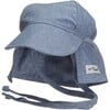 UPF 50+ Original Flap Hat with Ties, Chambray - Sun Hats - 1 - thumbnail