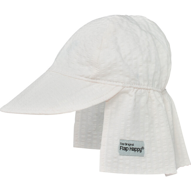 UPF 50+ Original Flap hat, Vanilla Stripe Seersucker