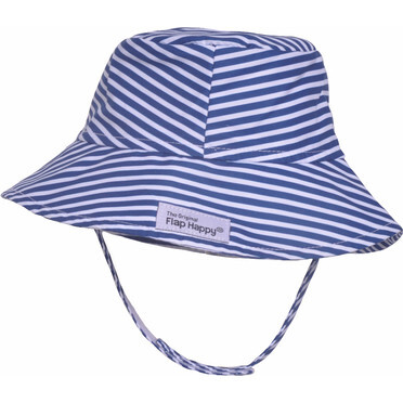 UPF 50+ Bucket Hat, Navy Preppy Stripe - Hats - 1