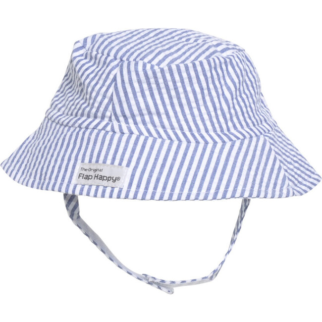 UPF 50+ Bucket Hat, Chambray Stripe Seersucker - Hats - 1