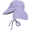 UPF 50+ Original Flap Hat with Ties, Chambray Stripe Seersucker - Hats - 1 - thumbnail