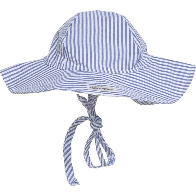 UPF 50+ Floppy Hat, Chambray Stripe Seersucker - Hats - 1