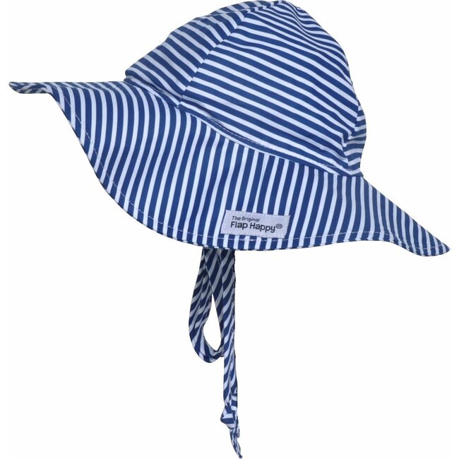 UPF 50+ Floppy Hat, Navy Preppy Stripe