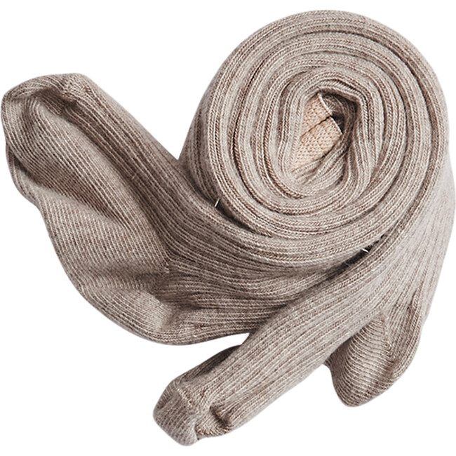 Ribbed Tights, Oatmeal - Tights - 1