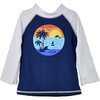Graphic Rash Guard Swim Top, Sunset Palms - Rash Guards - 1 - thumbnail