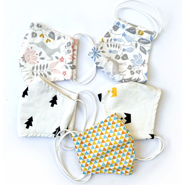 Kids Organic Cotton Face Mask, Crowns - Face Masks - 3