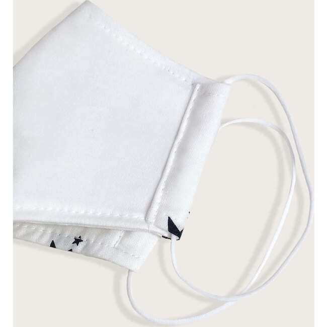 Kids Organic Cotton Face Mask, Blue Deers - Face Masks - 6