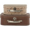 Set of 2 Mini Tiger & Grid Suitcases, Caramel/Powder - Bags - 1 - thumbnail