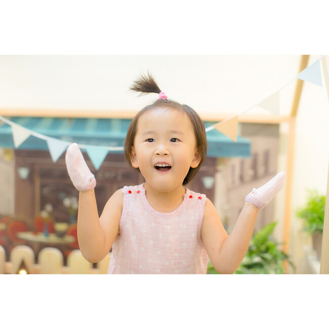 100% GOTS Certified Organic Cotton Mittens, Pearl - Gloves - 5