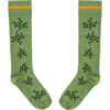 Long Socks, Daisy Green - Socks - 1 - thumbnail