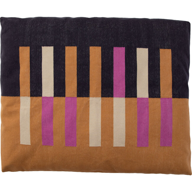 Stripe Dog Bed Cover, Black/Fuchsia