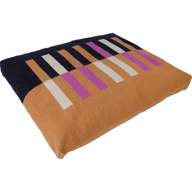 Stripe Dog Bed Cover, Black/Fuchsia