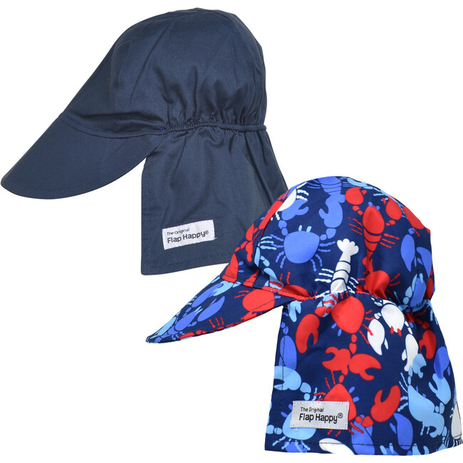 Original Flap Hat 2 Pack, Navy & Lobster Party