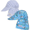 Original Flap Hat 2 Pack, Chambray Stripe Seersucker & Kona Bay - Sun Hats - 1 - thumbnail