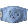 Fitted Mask, Blue Cat - Face Masks - 1 - thumbnail