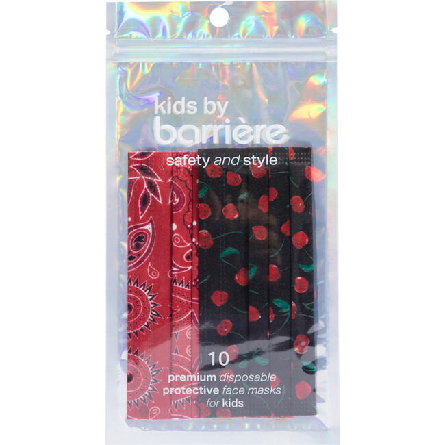 Kids Cherry Multi Face Mask, Pack 10 - Face Masks - 2