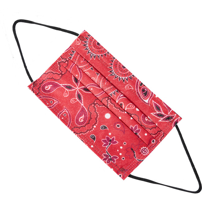 Kids Red Bandana Face Mask, 10 Pack - Face Masks - 3