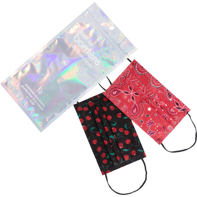 Kids Cherry Multi Face Mask, Pack 10 - Face Masks - 3