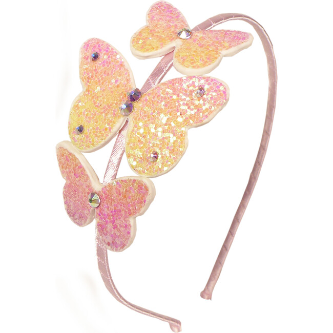 Glitter Butterfly Headband, Pink - Hair Accessories - 1