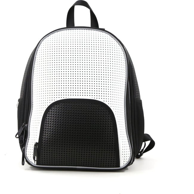 Level Expandable School Backpack, Black and White - Backpacks - 1