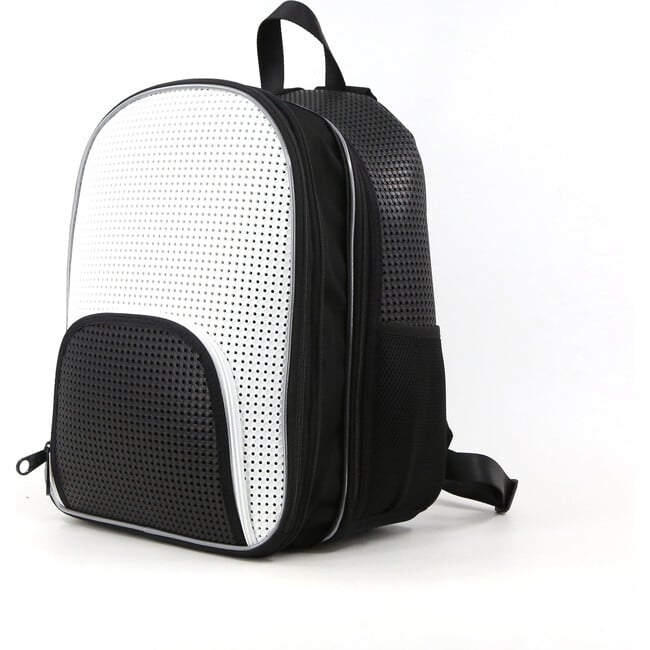Level Expandable School Backpack, Black and White - Backpacks - 2