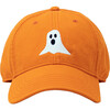 Needlepoint Ghost Baseball Hat, Orange - Hats - 1 - thumbnail