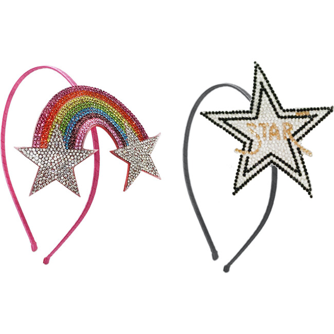 Rainbow Star & Star Emoji Thin Headband - Hair Accessories - 1