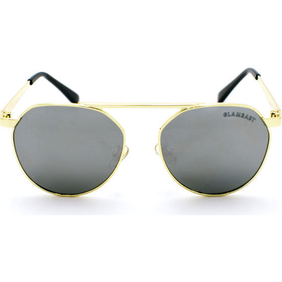 Cyrus Frame Sunglasses, Silver and Gold