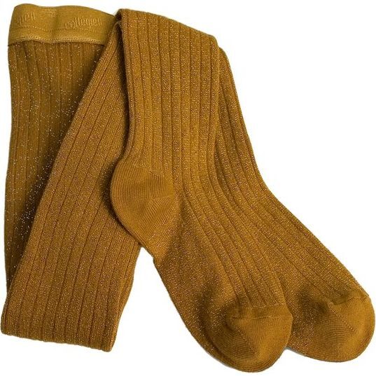 Collegien Tights, Ochre Lurex - Tights - 1