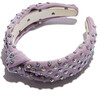 Crystal Woven Knotted Women's Headband, Lilac - Hair Accessories - 1 - thumbnail
