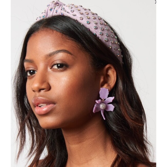 Crystal Woven Knotted Women's Headband, Lilac - Hair Accessories - 3