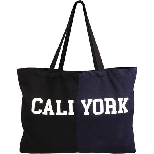 Cali York Beach Tote, Black and Navy - Bags - 1