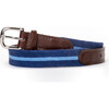 Classic Blue Stripe Needlepoint Belt, Blue - Belts - 1 - thumbnail