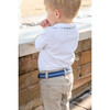 Classic Blue Stripe Needlepoint Belt, Blue - Belts - 7