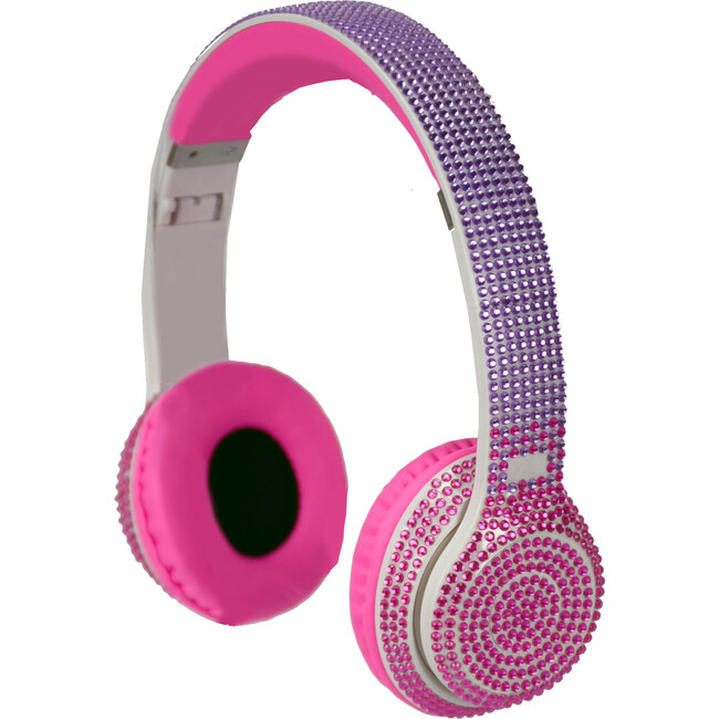 Stereo Bluetooth Bling Headphones, Pink - Musical - 1
