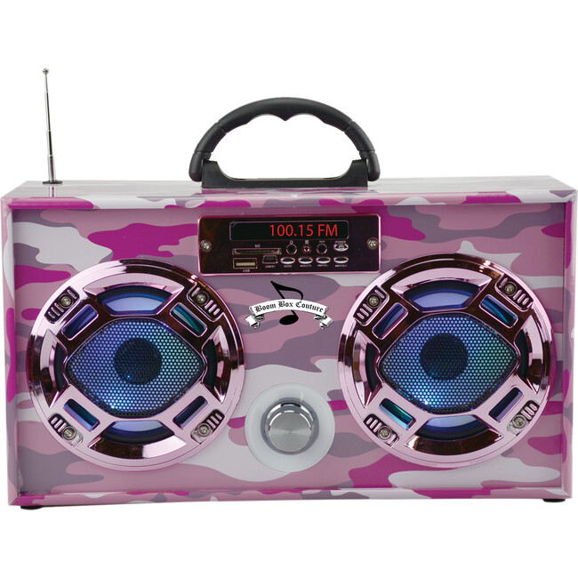 Bluetooth Mini Boom Box, Pink Camo - Musical - 1