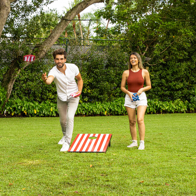 Stars & Stripes Wooden Cornhole Set - Pool Floats - 4