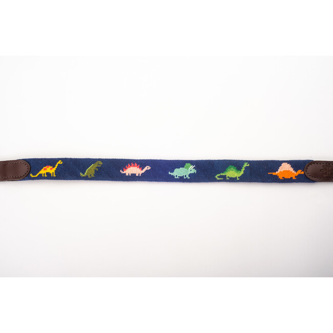 Roar! Dinosaur Needlepoint Belt, Blue - Belts - 9
