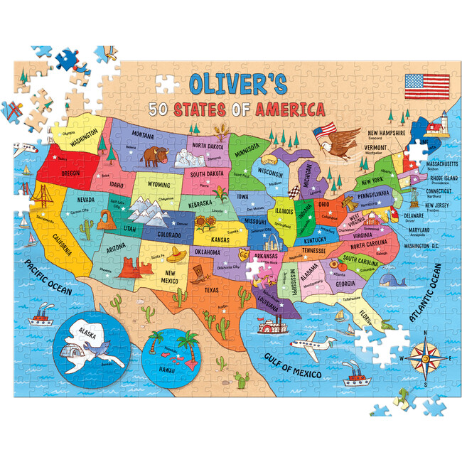 My 50 States 500-Piece Puzzle, Child's Name - Puzzles - 1