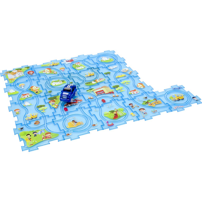Neon Glow-In-The-Dark Puzzle Track, City Series - Transportation - 1