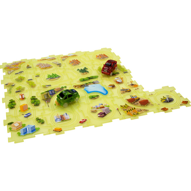Neon Glow-In-The-Dark Puzzle Track, Race Series - Transportation - 1